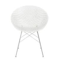 kartell - fauteuil smatrik en plastique, acier chromé couleur transparent 52.41 x 61 77 cm designer tokujin yoshioka made in design