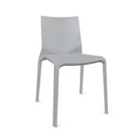 kristalia - chaise empilable plana en plastique, fibre de verre couleur gris 67.39 x 49 cm designer lucidipevere studio made in design