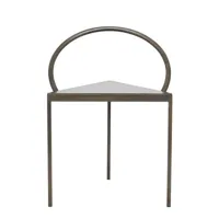 frama - chaise triangolo en métal, acier teinté couleur noir 48 x 62.66 69.2 cm designer per holland bastrup made in design