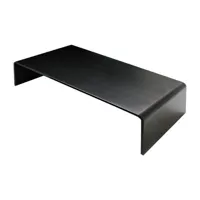 zeus - table basse solitaire en métal, acier phosphaté couleur noir 130 x 65 32 cm designer maurizio peregalli made in design