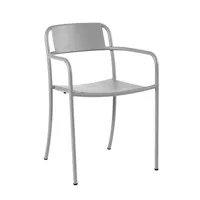 tolix - fauteuil empilable patio en métal, acier inoxydable couleur gris 50 x 35.5 76 cm designer pauline deltour made in design
