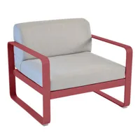 fermob - fauteuil rembourré bellevie en tissu, tissu acrylique couleur gris 85 x 89.88 71 cm designer pagnon & pelhaître made in design