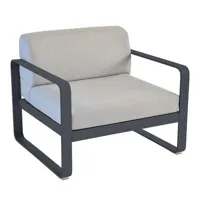 fermob - fauteuil rembourré bellevie en tissu, tissu acrylique couleur noir 85 x 89.88 71 cm designer pagnon & pelhaître made in design