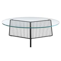 driade - table basse anapo en verre, acier laqué couleur transparent 108.01 x 41 cm designer nicolas girard made in design
