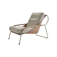 zanotta - fauteuil rembourré maggiolina en tissu couleur beige 71 x 94.13 83 cm designer marco zanuso made in design