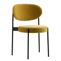 verpan - chaise empilable series 430 en tissu, velours couleur jaune 54 x 87 82 cm designer verner panton made in design