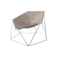compagnie - fauteuil penta en tissu, toile outdoor couleur beige 54.5 x 68 82 cm designer kim moltzer made in design