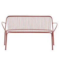 kartell - canapé de jardin 2 places hiray en métal, acier galvanisé peint couleur rouge 106 x 68 67 cm designer ludovica & roberto  palomba made in design