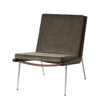 &tradition - fauteuil lounge boomerang en tissu, mousse hr couleur vert 69 x 80 cm designer orla mølgaard-nielsen made in design