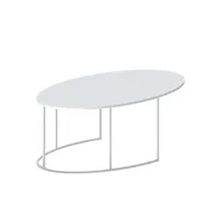 zeus - table basse tables basses slim irony en métal, acier couleur blanc 86 x 54 31 cm designer maurizio peregalli made in design