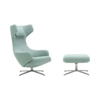 vitra - fauteuil rembourré grand repos en tissu, plumes couleur vert 74 x 81 110 cm designer antonio citterio made in design