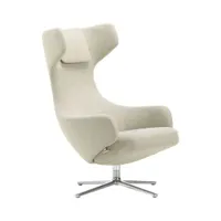 vitra - fauteuil rembourré grand repos en tissu, plumes couleur beige 74 x 81 110 cm designer antonio citterio made in design