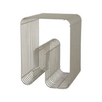 aytm - tabouret curva en métal, acier couleur beige 32.4 x 43 cm made in design