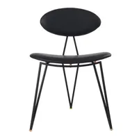 aytm - chaise rembourrée semper en cuir, mousse couleur noir 56.5 x 50 80 cm made in design