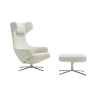 vitra - fauteuil rembourré grand repos en tissu, plumes couleur blanc 74 x 81 110 cm designer antonio citterio made in design
