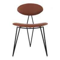 aytm - chaise rembourrée semper en cuir, mousse couleur marron 56.5 x 50 80 cm made in design