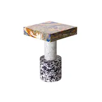 tom dixon - table d'appoint swirl en matériau composite, poudre de marbre recyclée couleur multicolore 30 x 44 cm designer made in design