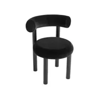 tom dixon - chaise rembourrée fat en tissu, tissu hallingdal couleur noir 61 x 58 75 cm designer made in design