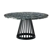 tom dixon - table basse fan en pierre, bouleau teinté couleur gris 90 x 45 cm designer made in design