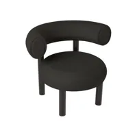 tom dixon - fauteuil rembourré fat en tissu, tissu hallingdal couleur noir 82 x 72 70 cm designer made in design
