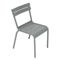 fermob - chaise enfant luxembourg en métal, aluminiuml laqué couleur gris 33.5 x 36 55.5 cm designer frédéric sofia made in design