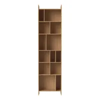 bolia - bibliothèque house en bois, placage de chêne huilé couleur bois naturel 232 x 60 28 cm designer halskov & dalsgaard made in design