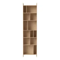 bolia - bibliothèque house en bois, placage de chêne pigmenté huilé couleur bois naturel 232 x 60 28 cm designer halskov & dalsgaard made in design