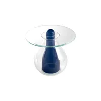 cappellini - table d'appoint miya en verre couleur bleu 60 x 57 cm designer elena salmistraro made in design