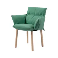 cappellini - fauteuil rembourré lud'o en tissu, polyéthylène recyclable couleur vert 63 x 62 84 cm designer patricia urquiola made in design