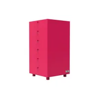 cappellini - caisson à tiroir colombia en bois, bois laqué couleur rose 60 x 114 cm designer rodolfo dordoni made in design