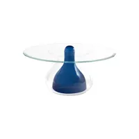 cappellini - table basse miya en verre couleur bleu 90 x 44 cm designer elena salmistraro made in design