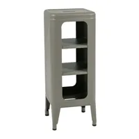 tolix - meuble de rangement tabouret en métal, acier laqué couleur gris 31 x 77 cm designer frédéric gaunet made in design