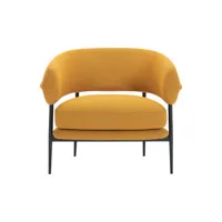 zanotta - fauteuil rembourré nena en tissu, mousse polyuréthane couleur jaune 82 x 72 71 cm designer lanzavecchia+wai made in design