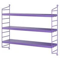 string furniture - etagère pocket en bois, mdf peint couleur violet 60 x 15 50 cm designer kajsa strinning made in design