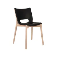 alessi - chaise poêle collection noir 53.5 x 81 cm designer philippe starck métal, acier coloré à la résine époxy