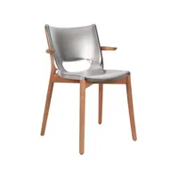alessi - fauteuil poêle collection en métal, hêtre teinté couleur métal 56 x 53.5 81 cm designer philippe starck made in design