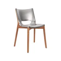 alessi - chaise poêle collection en métal, hêtre teinté couleur métal 53.5 x 81 cm designer philippe starck made in design