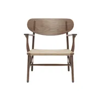 carl hansen & son - fauteuil lounge wegner bois naturel 69.5 x 61.5 72.5 cm designer hans j.  bois, contreplaqué de noyer huilé