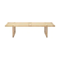 carl hansen & son - table basse bench bois naturel 138 x 46 34.5 cm designer børge mogensen fibre végétale, rotin