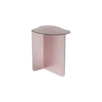 & klevering - table d'appoint flow en verre couleur rose 45 x 35 cm made in design