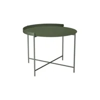 houe - table basse edge en métal, acier thermolaqué couleur vert 62 x 46 cm designer roee magdassi made in design