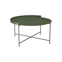 houe - table basse edge en métal, acier thermolaqué couleur vert 76 x 40 cm designer roee magdassi made in design