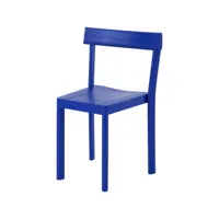 kann design - chaise empilable galta en bois, multiplis courbé plaqué chêne teinté couleur bleu 51 x 43 80 cm designer cluzel / pluchon made in design