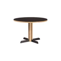 kann design - table ronde toucan en bois, polyrey hpl couleur noir 110 x 0.1 73 cm designer anthony guerrée made in design