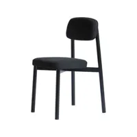 kann design - chaise empilable residence en tissu, mousse hr couleur noir 43 x 50 77 cm designer jean couvreur made in design