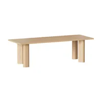 kann design - table rectangulaire galta en bois, placage chêne couleur bois naturel 240 x 90 72 cm designer cluzel / pluchon made in design