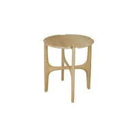 ethnicraft - table d'appoint pi en bois, chêne massif couleur bois naturel 47 x 50 cm designer alain van havre made in design
