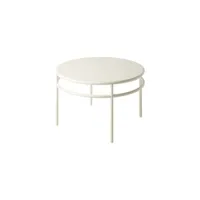 tolix - table basse t37 en métal, acier inoxydable couleur blanc 80 x 49.5 cm designer studio made in design