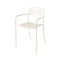 tolix - fauteuil empilable patio en métal, acier inoxydable couleur blanc 50 x 52 76 cm designer studio pauline deltour made in design