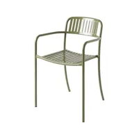 tolix - fauteuil empilable patio en métal, acier inoxydable couleur vert 50 x 52 76 cm designer studio pauline deltour made in design